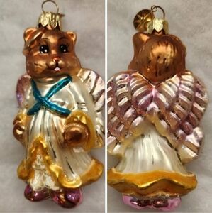 Christopher Radko 'Kitty Guardian Angel' Glass Christmas Ornament, Handpainted!